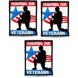 NEW HONORING OUR VETERANS IRON ON PATCHES EASY BADGES